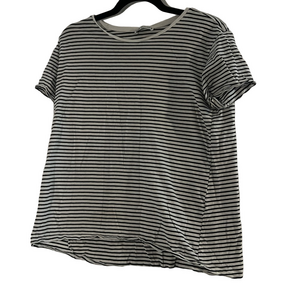 Zara Black and White Striped Short Sleeve Tee